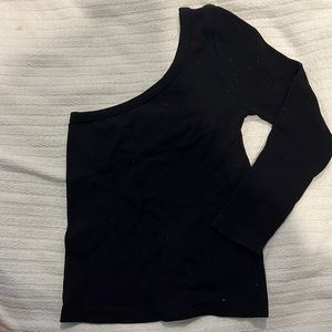 One shoulder Mystique Boutique black long sleeve. Size S